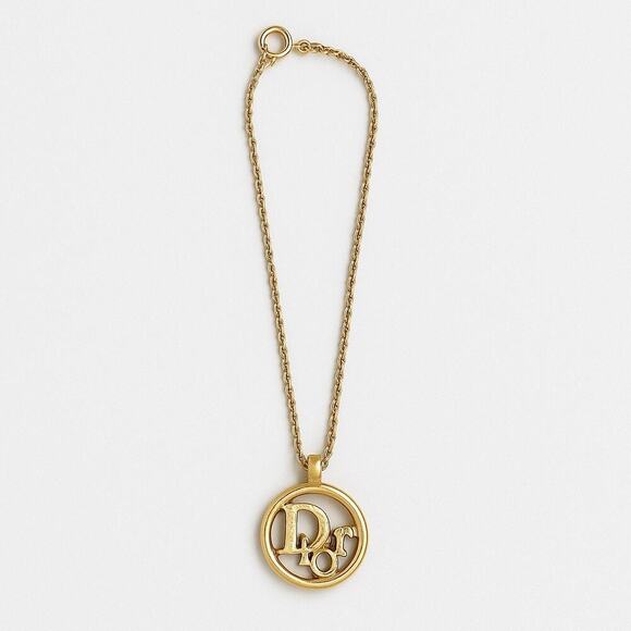 Christian Dior Vintage Gold-Tone “Dior” Logo Charm Pendant Bracelet 17” | RARE!! - Picture 5 of 16